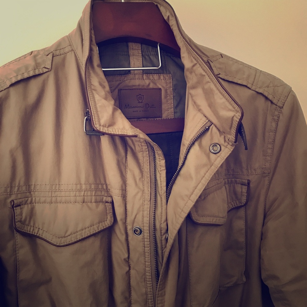 Massimo Dutti. Men’s Safari Jacket. Tan XL
